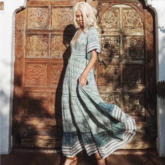 Spell and the Gypsy teal Oracle button through maxi dress - Picture 1 of 4